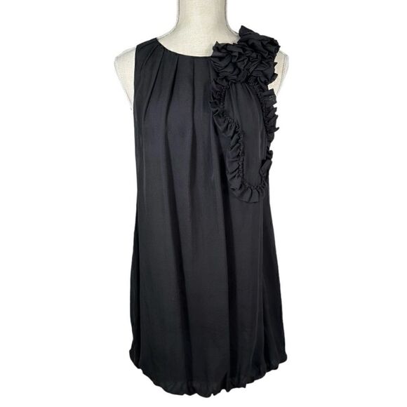 Marciano Dresses & Skirts - Marciano Black Ruffle Appliqué Sleeveless Bubble Mini Dress